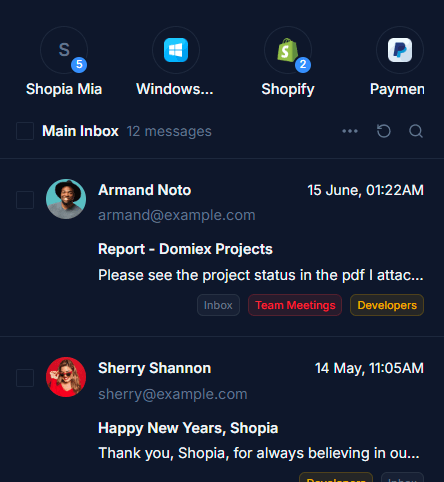 Filter wise Email Lists